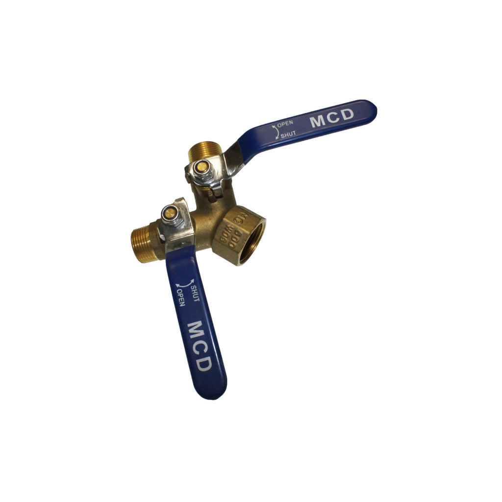 3-Way Ball Valve (1" FPT x 3/4" MPT) - Texas Pneumatic TX-10092