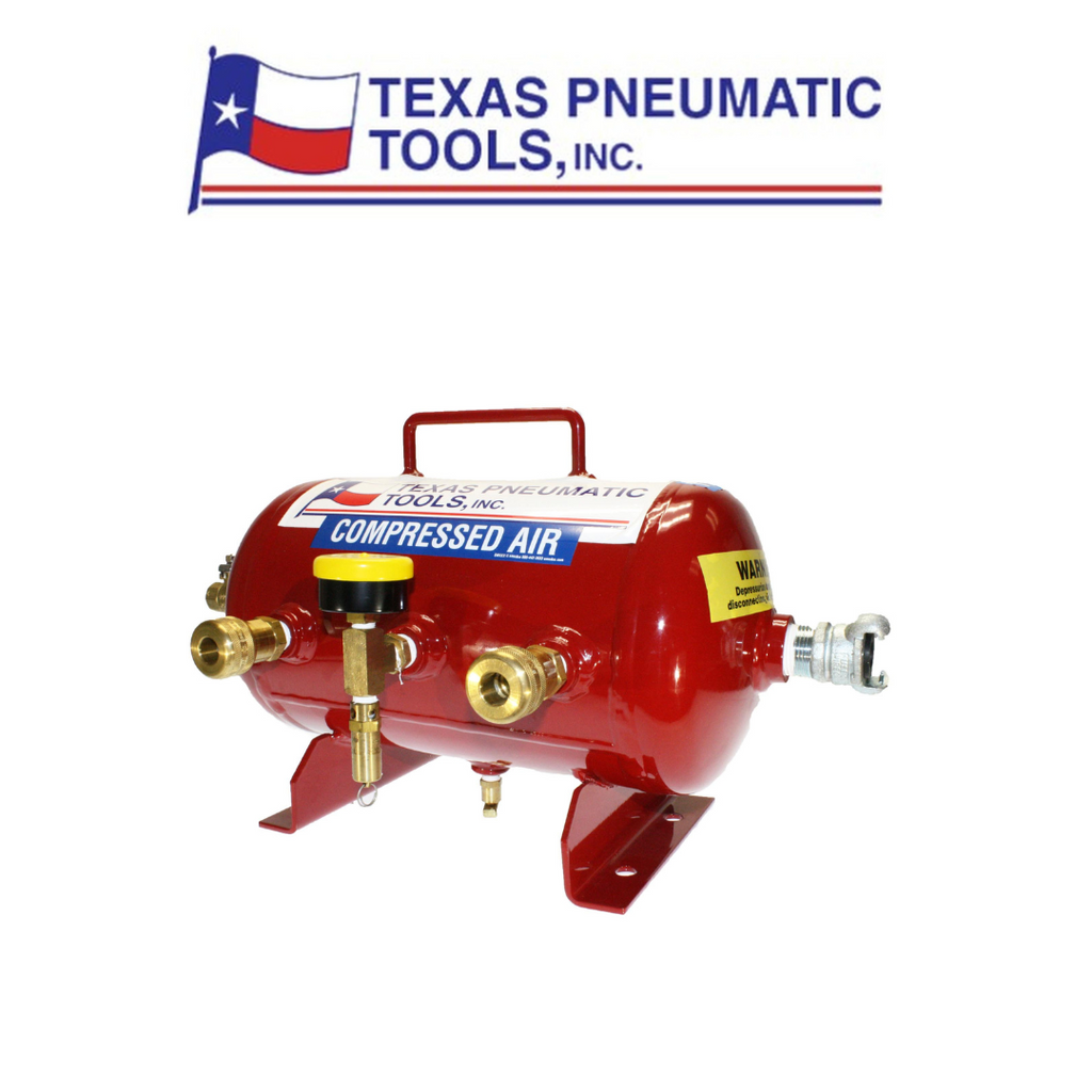 Texas Pneumatic Tank Style Manifold - 2.5 GAL w/ 1/2" Industrial Quick Connect Fittings