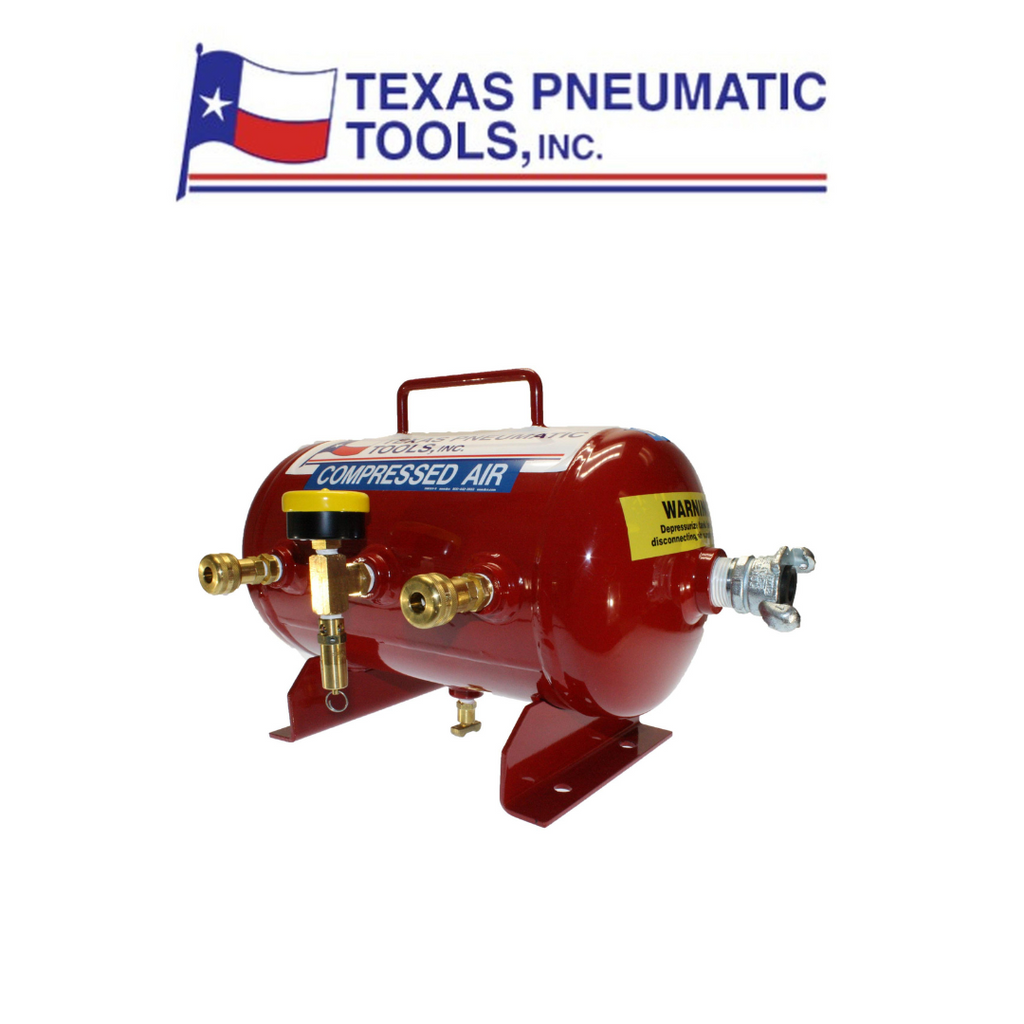 Texas Pneumatic Tank Style Manifold - 2.5 GAL w/ 1/4" Industrial Quick Connect Fittings