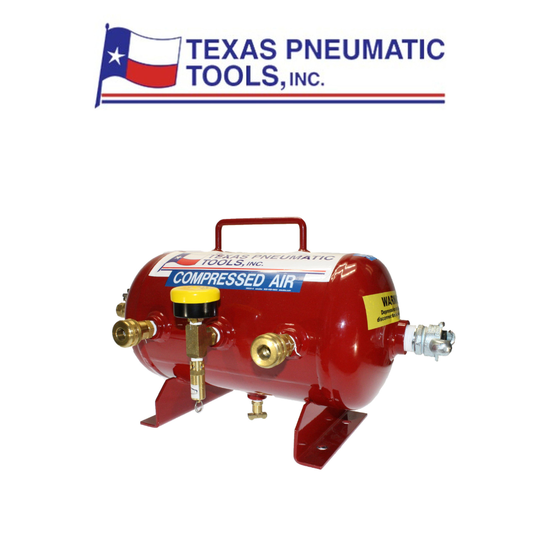 Texas Pneumatic Tank Style Manifold - 2.5 GAL w/ 3/8" Industrial Quick Connect Fittings