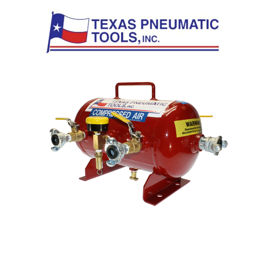 Texas Pneumatic Tank Style Manifold - 2.5 GAL w/ 1/2" Ball Valves & Crowfoot Connectors