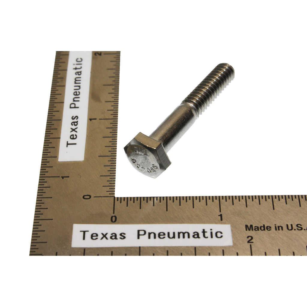 1/4"-20 x 1-1/2" HEX BOLT - STAINLESS - Texas Pneumatic TX-MSS-23