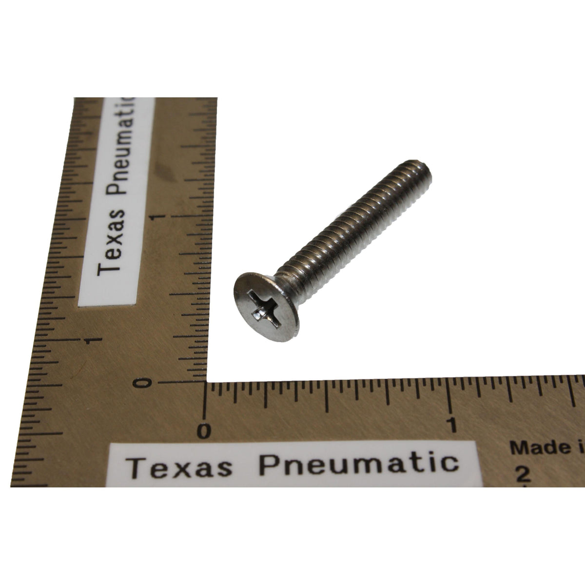 STAINLESS STEEL FLAT HEAD MACHINE SCREW #10-24 x 1-1/4" - Texas Pneumatic TX-SG2008