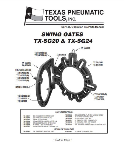 Texas Pneumatic 20" Swing Gate