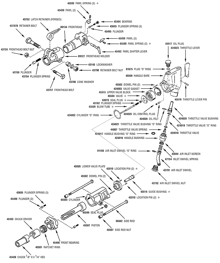 Texas Pneumatic TX-18D parts diagram