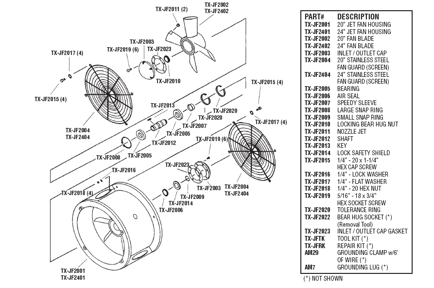 TX-JF20 Parts Schematic
