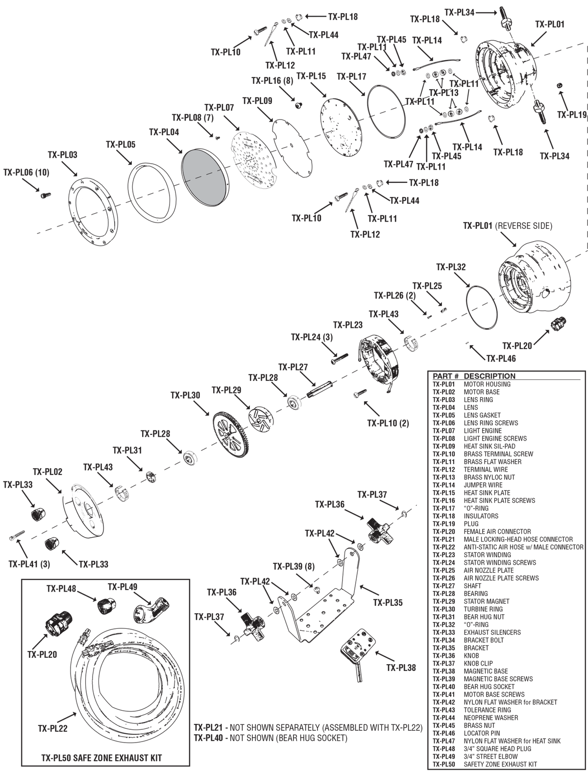 Texas Pneumatic TX-PL5500 parts diagram