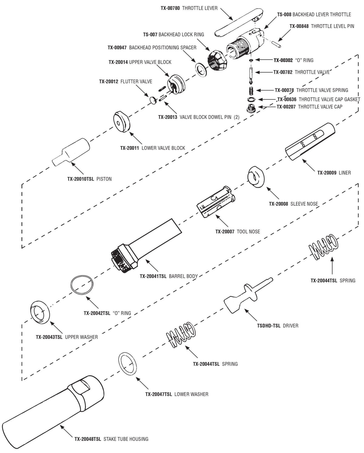 Texas Pneumatic TX1000TSL parts diagram