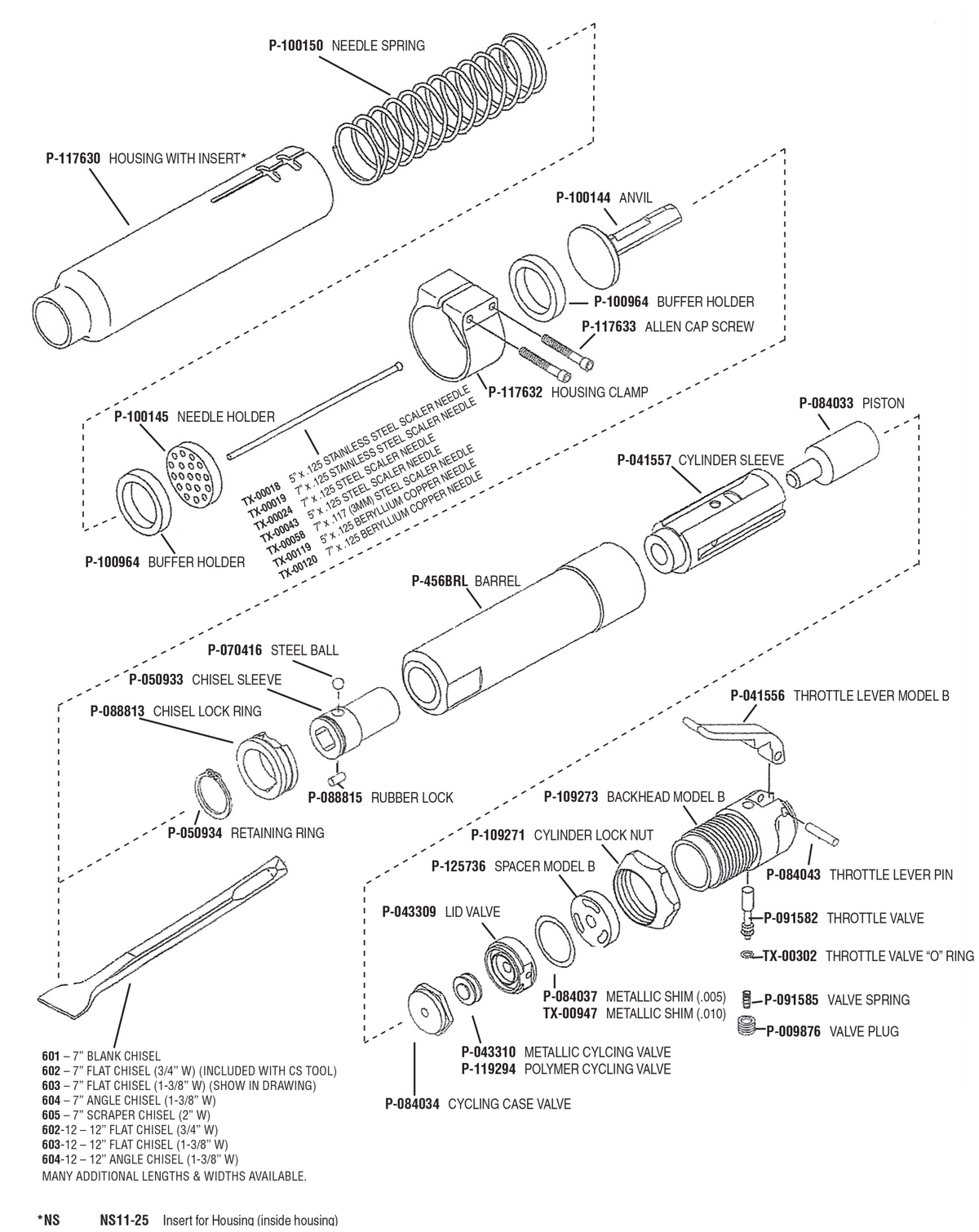 Texas Pneumatic TX456-NS parts diagram